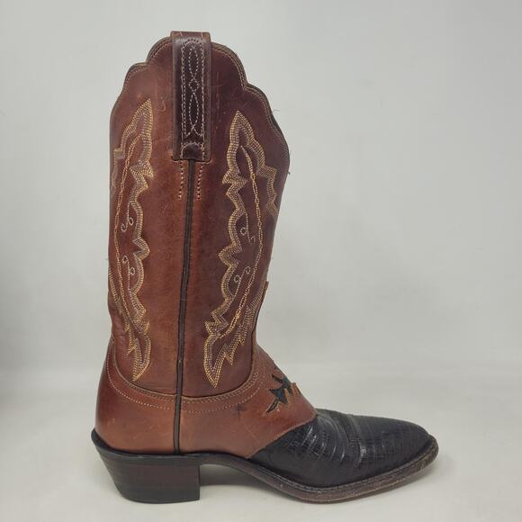 Lucchese 1883 Boots 6.5B Brown Lizard Leather Two Tone Cowboy Western Cowgirl - Picture 9 of 15